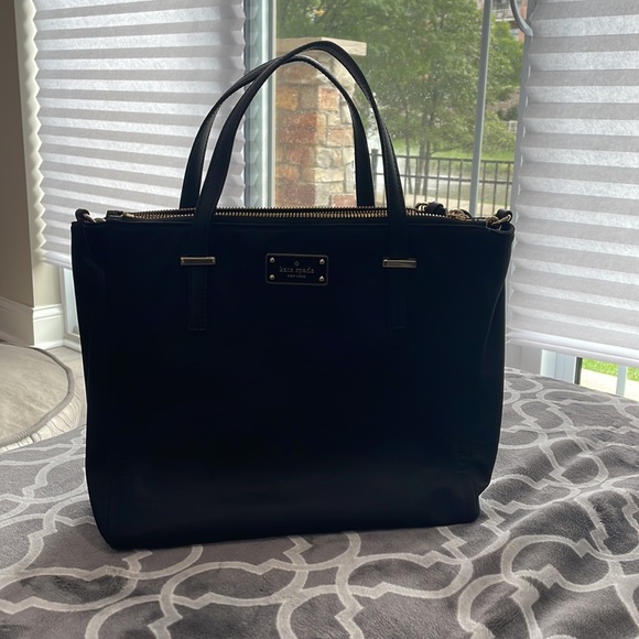 KATE SPADE NEW YORK Wilson Road Alyse Satchel Bag in Black Nylon - Picture 3 of 9